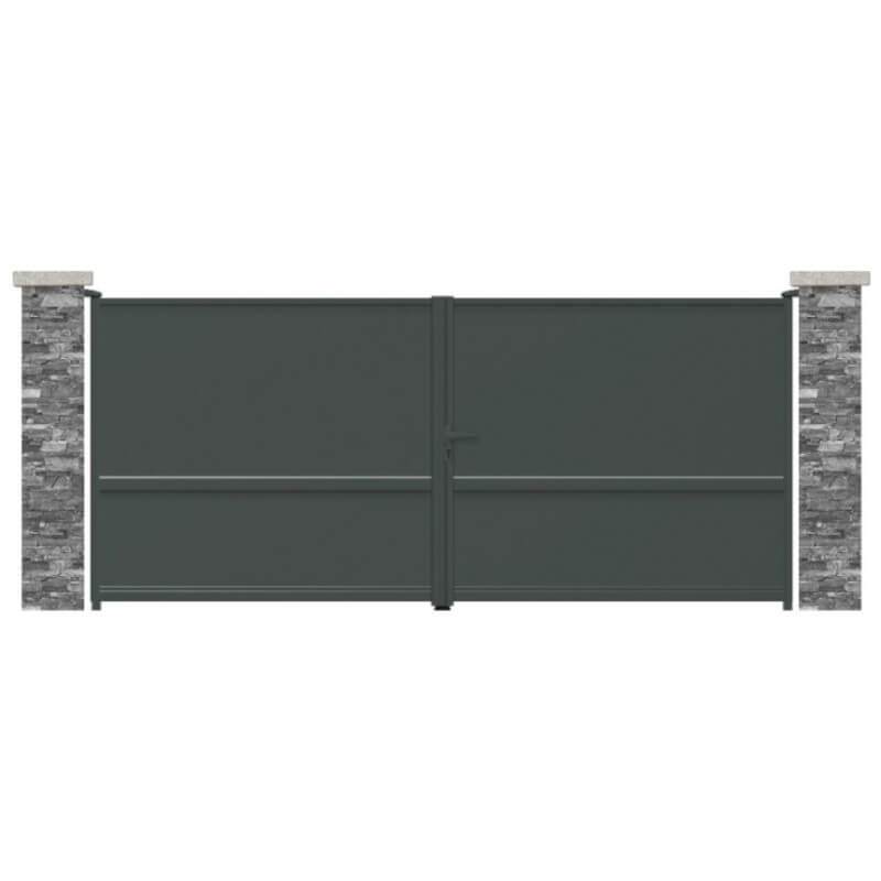 Portail battant alu RHONE en tôle alu lisse