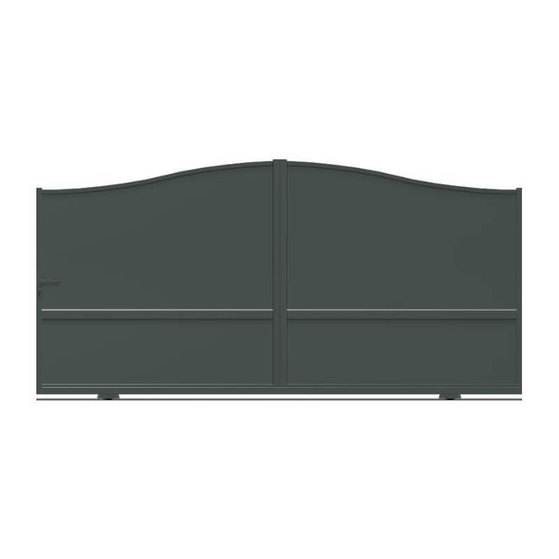  Portail plein coulissant aluminium forme de vague