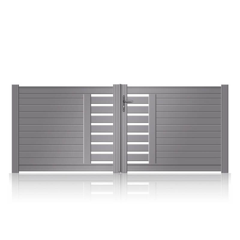 Portail alu de jardin alu sur mesure design ajouré QUIMPERLE