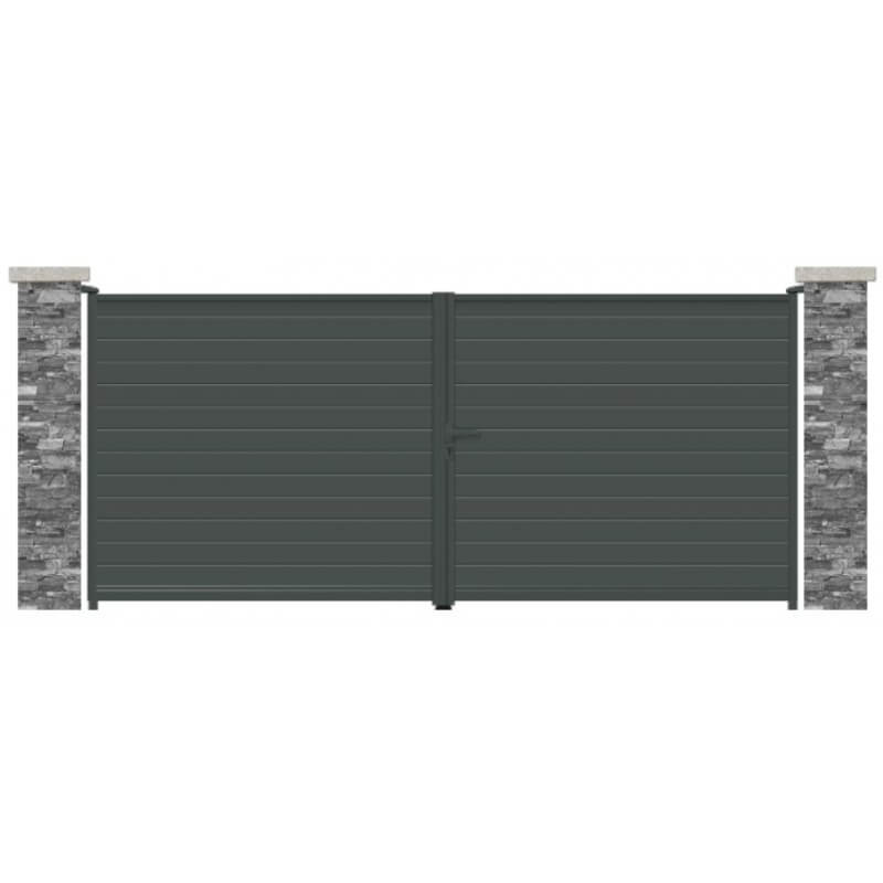  Portail battant alu MIAMI à lames horizontales