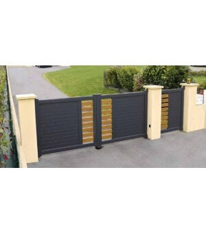 Ensemble portail et portillon alu QUIMPERLE bicolore (sans plus-value si coloris standards)