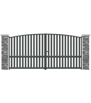 Portail battant BOBIGNY bombé avec traverse intermédiaire en option