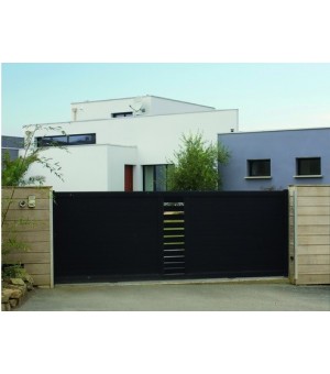  Portail alu coulissant ajouré sur mesure