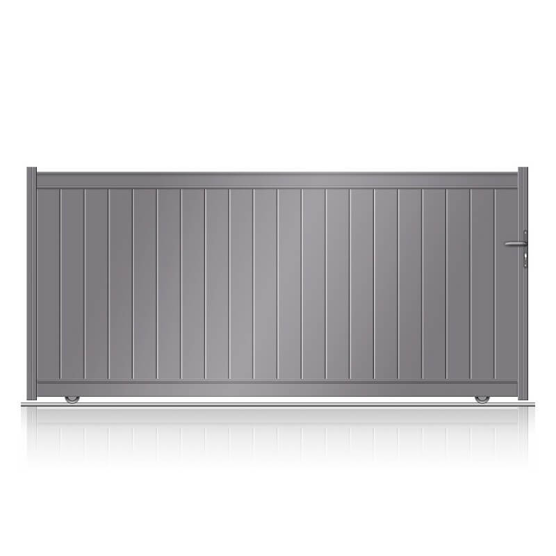  Portail aluminium coulissant plein à lames verticales