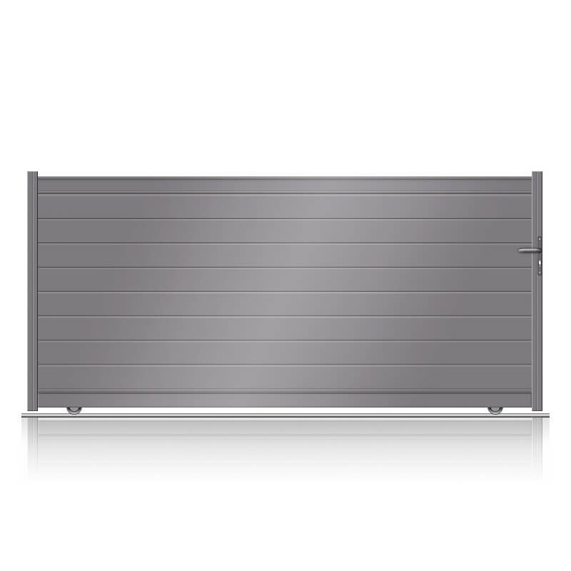  Portail aluminium plein à ouverture coulissante sur mesure et au look moderne