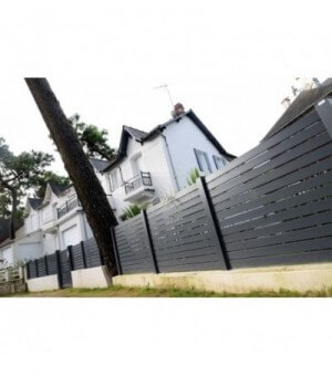 Clôture ajourée ajourée à lisses horizontales