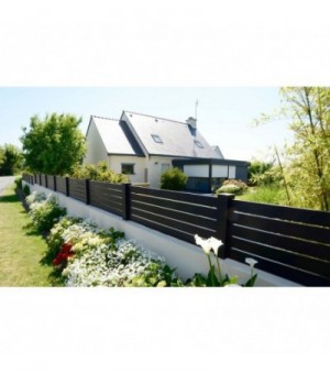 Clôture aluminium ajourée à lisses horizontales Aix