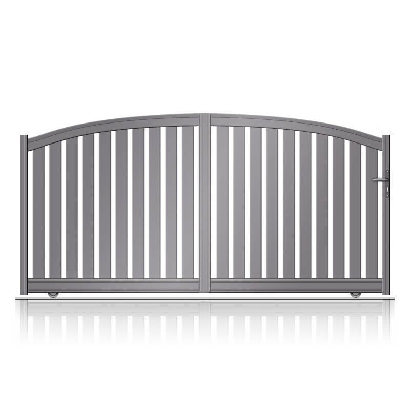 Portail alu DAX coulissant bombé ajouré