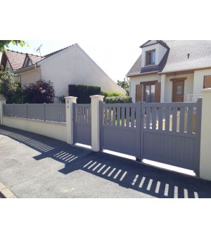 Ensemble portail battant MELUN et son portillon assorti ainsi que la clôture MELUN