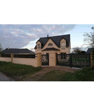 Ensemble portail et portillon alu ECHIRE gris anthracite RAL 7016