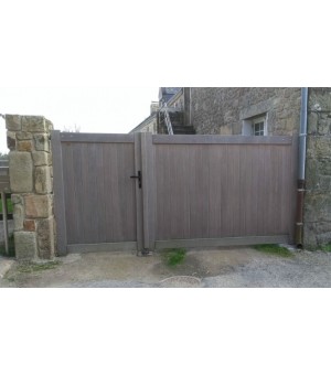  Portail plein occultant à lambris vertical ROUEN