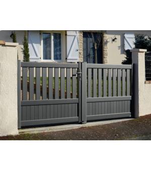 Portail alu 2 vantaux MELUN gris anthracite RAL 7016manuel