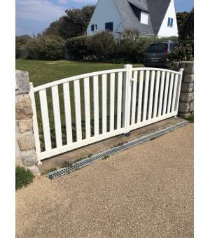 Portail alu 2 vantaux barreaudé BOBIGNY blanc