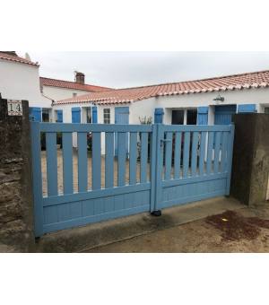 Portail alu battant semi-plein MELUN avec hauteur soubassement personnalisé