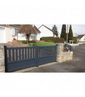 Portail aluminium à 2 battants MELUN gris anthracite