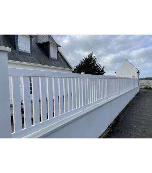 Barreaudage vertical aluminium Ref: MELUN blanc pose sur platines