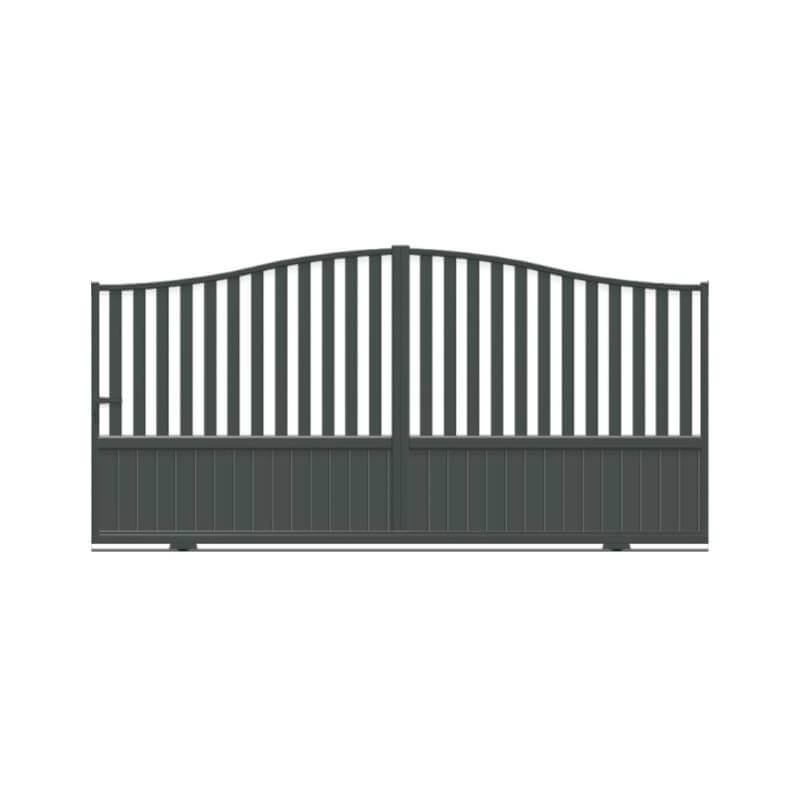 Coulissant sur rail aluminium semi-plein forme chapeau de gendarme