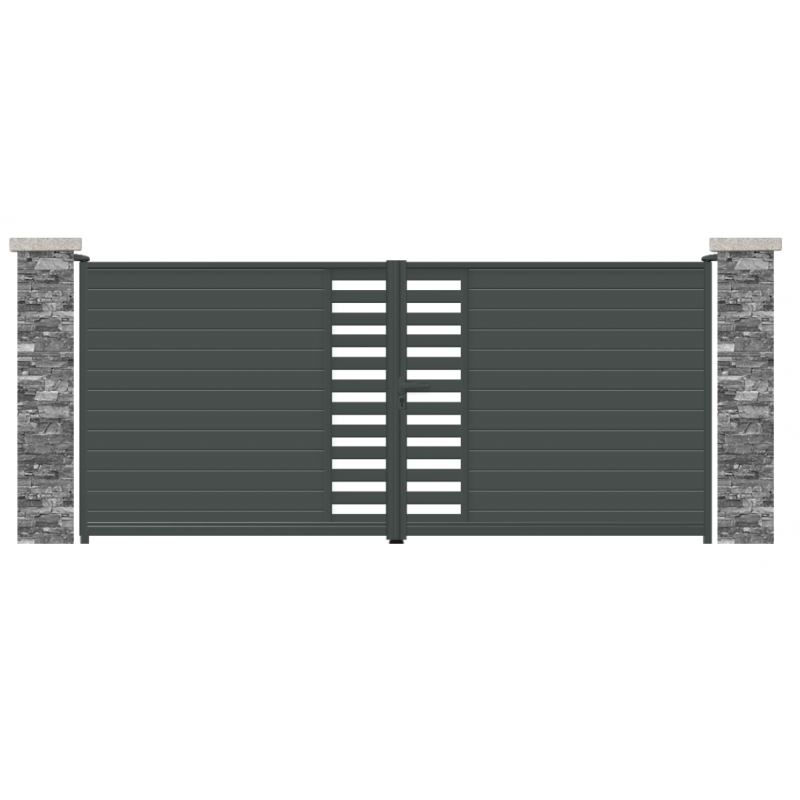 Schéma du portail alu battant CHARENTE semi-plein