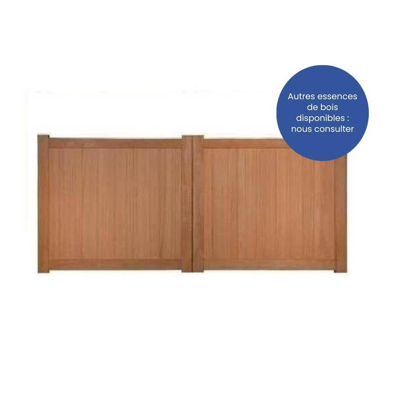 Portail bois tropical plein occultant à lambris vertical ROUEN