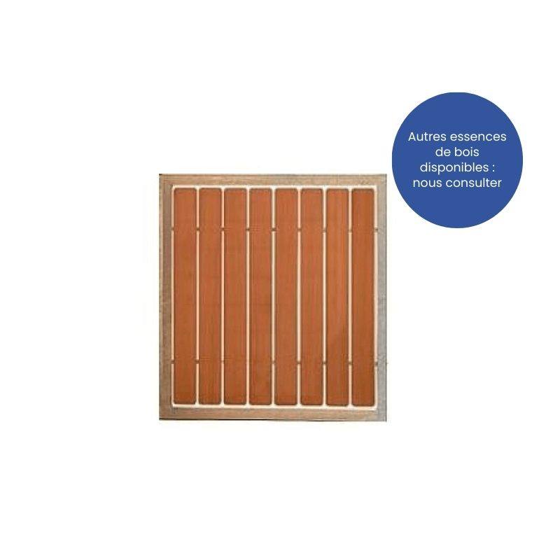 Portillon en bois design avec cadre acier et ajouré TARBES