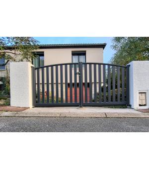 Portail alu battant BOBIGNY en gris anthracite RAL 7016