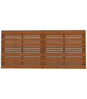 Portail bois ajouré alternance lames horizontales fines et larges