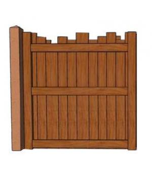 Portillon bois THT épicea/pin lames verticales asymétriques MALO