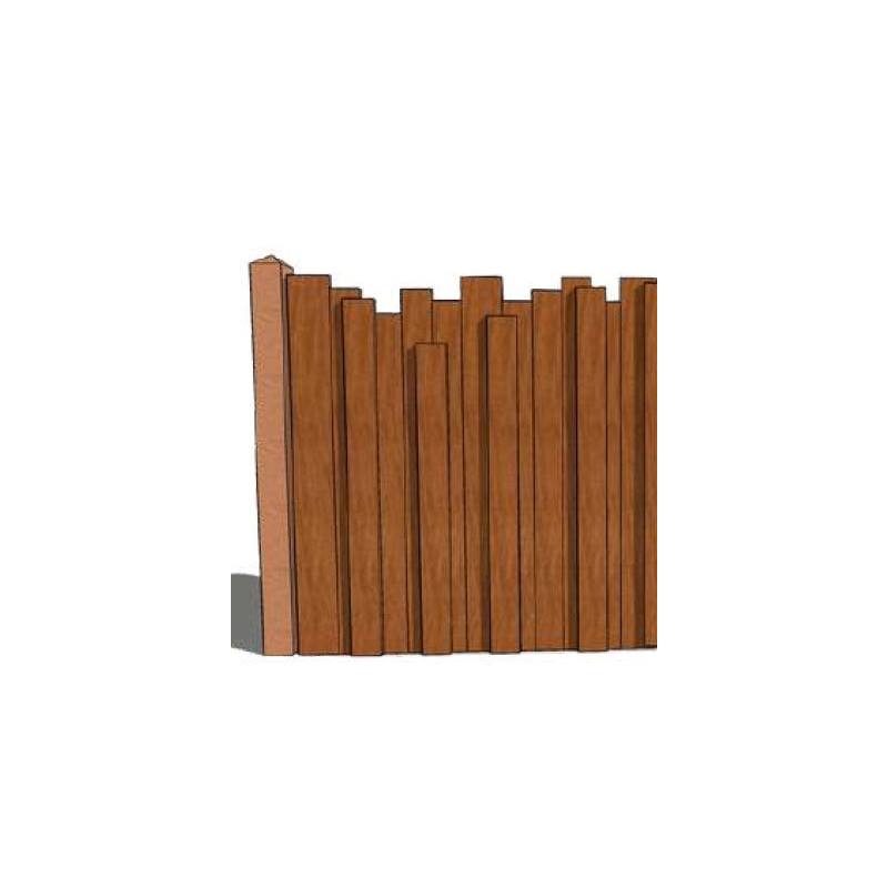 Schéma du portillon bois MALO plein avec lames en quinconces