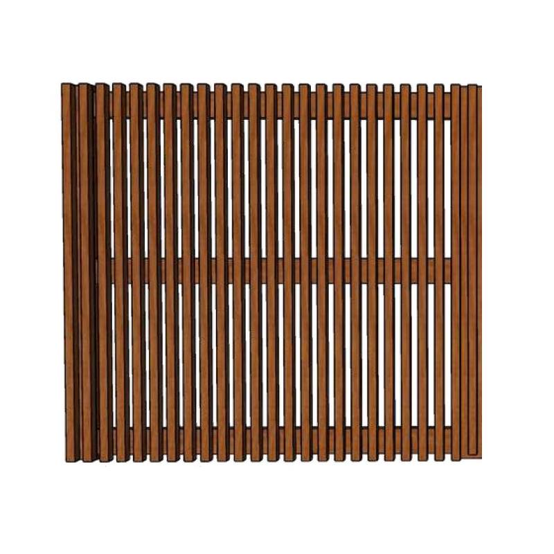 Schéma du portillon en bois à tasseaux verticaux ajourés MERCOEUR