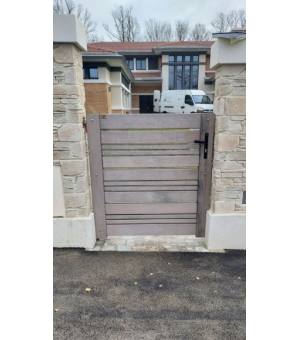 Portillon bois à lames larges et fines ajourées CANCALE