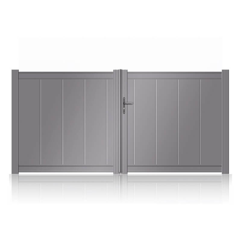 Portail en aluminium lames verticales pleines sur mesure EVA