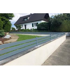 Clôture alu KRUZ 3 lisses bleu RAL 5014